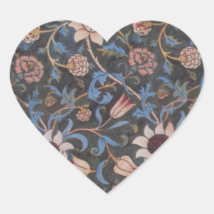 Sticker Cœur Modèle William Morris Evenlode : Vintage Moody
