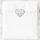 Sticker Cœur Modèles de Noël Verts et Rouges - (Sac)