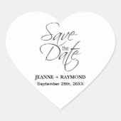 Sticker Cœur Moderne Enregistrer le Faire-part Mariage Date (Devant)