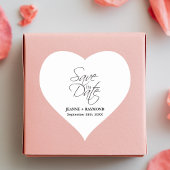 Sticker Cœur Moderne Enregistrer le Faire-part Mariage Date