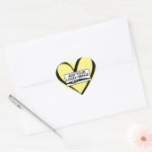 Sticker Cœur Moderne Pastel Calligraphie Jaune Coeur Couvercle  (Enveloppe)