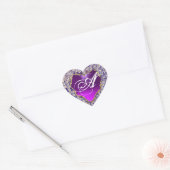 STICKER CŒUR MOGRAPHIE CARDIAQUE ROMANTIQUE LILAC (Enveloppe)