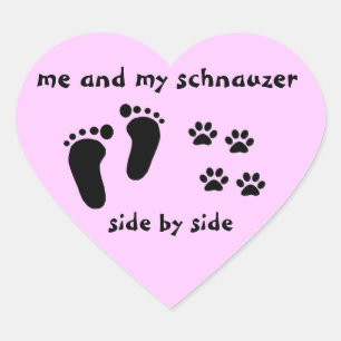 Sticker Cœur Moi et mon Schnauzer