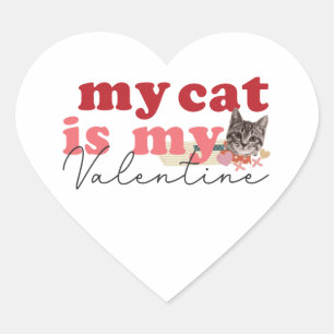 Sticker Cœur Mon Chat Est Ma Saint Valentin