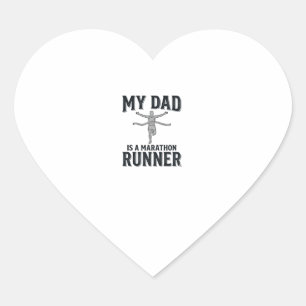 Sticker Cœur Mon père est un coureur de marathon Vintage Shirt
