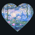 Sticker Cœur Monet : Lys d'eau 1919<br><div class="desc">Claude Monet : Water Lilies Red,  1919,  Impressionnisme artwork coffee mug.</div>