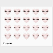 Sticker Cœur Monogramme blanc Parties scintillant fille rose ci (Feuille)