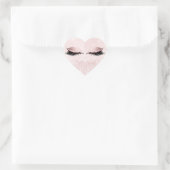 Sticker Cœur Monogramme blanc Parties scintillant fille rose ci (Sac)