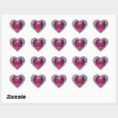 Sticker Cœur MONOGRAMME COEUR ROMANTIQUE LILAC Merci (Feuille)