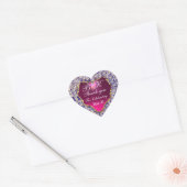 Sticker Cœur MONOGRAMME COEUR ROMANTIQUE LILAC Merci (Enveloppe)