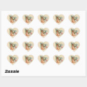 STICKER CŒUR MONOGRAMME DE BABY SHOWER DE STORE, (Feuille)