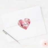 Sticker Cœur Monogramme de vache rose chic (Enveloppe)