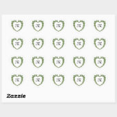 Sticker Cœur MONOGRAMME DU COEUR shamrock St Patrick's Day Blan (Feuille)