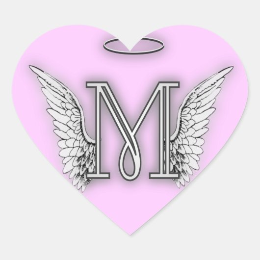 Sticker Cœur Monogramme Heart Angel Wings (Devant)