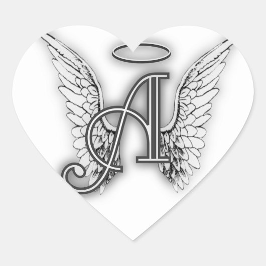 Sticker Cœur Monogramme Heart Angel Wings (Devant)