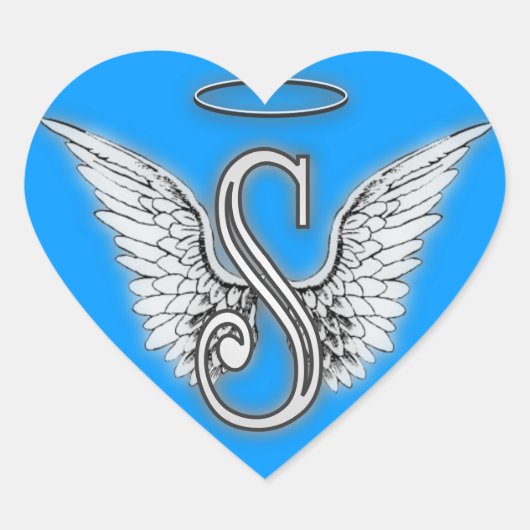 Sticker Cœur Monogramme Heart Angel Wings (Devant)