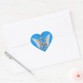 Sticker Cœur Monogramme Heart Angel Wings (Enveloppe)