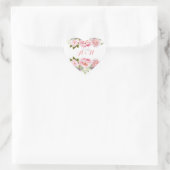 Sticker Cœur Monogramme Mariage rose Anniversaire Fleur Wreath (Sac)