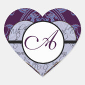 Sticker Cœur Monogramme Mariage Vow Heart (Devant)