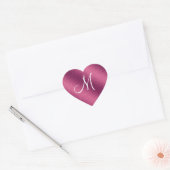 Sticker Cœur Monogramme Parties scintillant rose (Enveloppe)