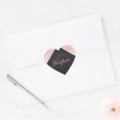 Sticker Cœur Monogramme rose clair (Enveloppe)
