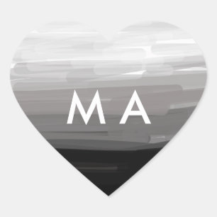 Sticker Cœur Monogramme simple ajoutez votre lettre de nom homm