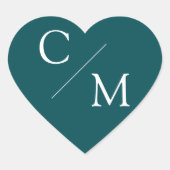 Sticker Cœur monogramme simple et élégant (Devant)