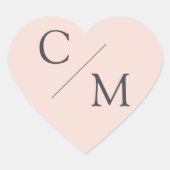 Sticker Cœur monogramme simple et élégant (Devant)