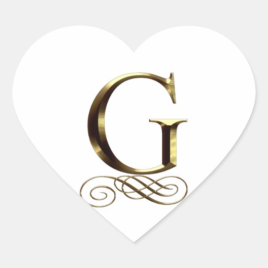Sticker Cœur monogramme VIP Gold"G" (Devant)