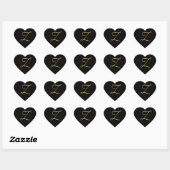 Sticker Cœur Monogramme Z, couleur or Z initial sur noir (Feuille)