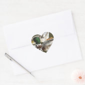 Sticker Cœur Montagnes de canards. (Enveloppe)