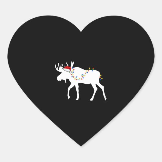 Sticker Cœur Moose de Noël (Devant)