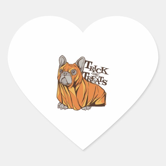 Sticker Cœur Mops d'Halloween (Devant)