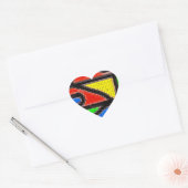 Sticker Cœur Mosaïque artisanale, art moderne. (Enveloppe)