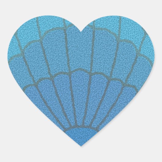 Sticker Cœur Mosaïque Blue Seashell (Devant)