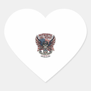 Sticker Cœur Motard Patriotique Crâne Motard Route Liberté Patr