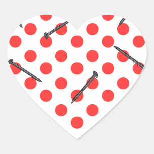 Sticker Cœur motif à ongles avec points classique collant rond