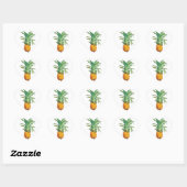 Sticker Cœur Motif ananas (Feuille)