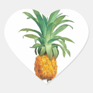 Sticker Cœur Motif ananas