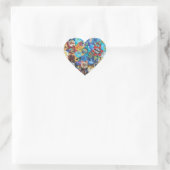 Sticker Cœur Motif Arts multicolores (Sac)