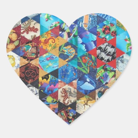 Sticker Cœur Motif Arts multicolores (Devant)