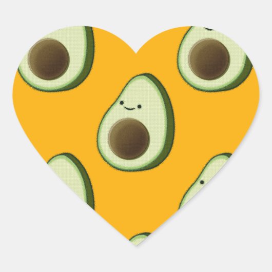 Sticker Cœur Motif Avocado (Devant)