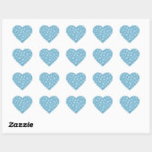 Sticker Cœur Motif Blue Snowflake (Feuille)