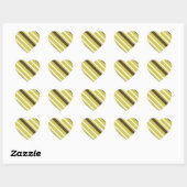 Sticker Cœur Motif Brown vert à rayures (Feuille)