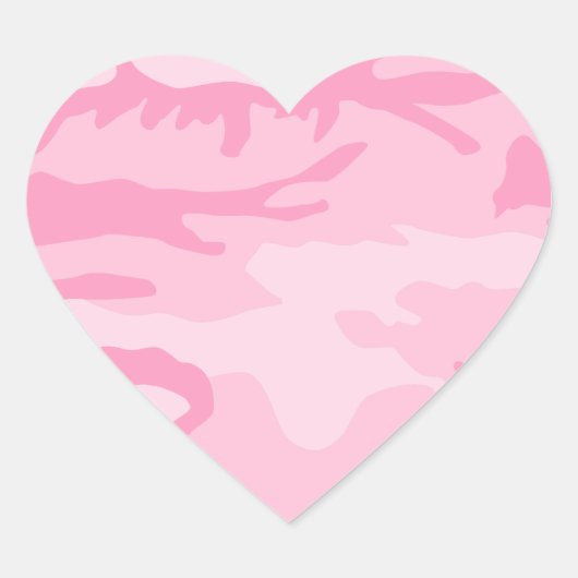 Sticker Cœur Motif Camo rose (Devant)
