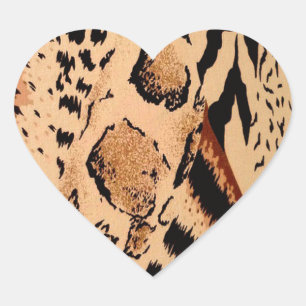 Sticker Cœur Motif Cheetah
