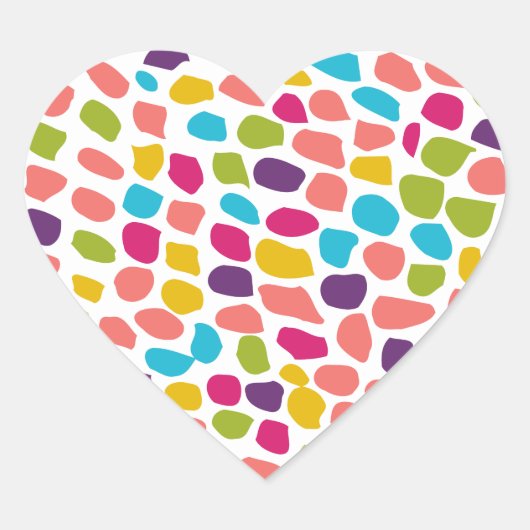 Sticker Cœur motif coloré (Devant)
