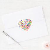 Sticker Cœur motif coloré (Enveloppe)