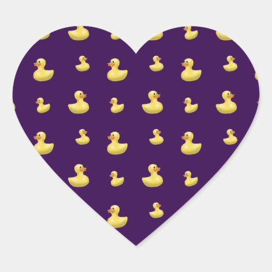 Sticker Cœur Motif de canard pourpre (Devant)