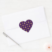 Sticker Cœur Motif de canard pourpre (Enveloppe)